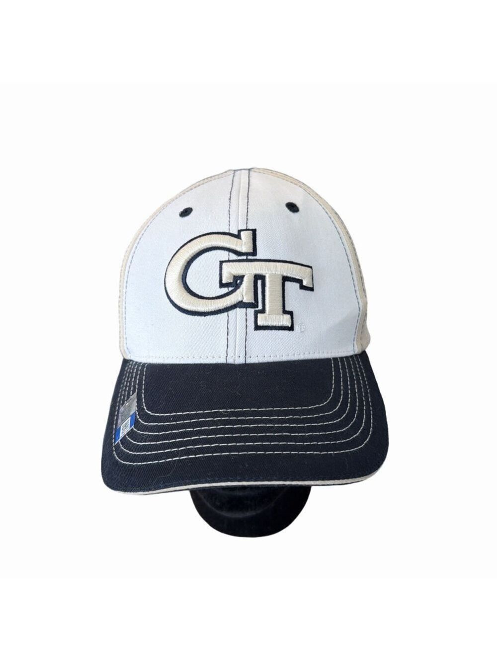 NWT Georgia Tech Yellow Jackets Beige Collegiate Baseball Cap. Velcro strap